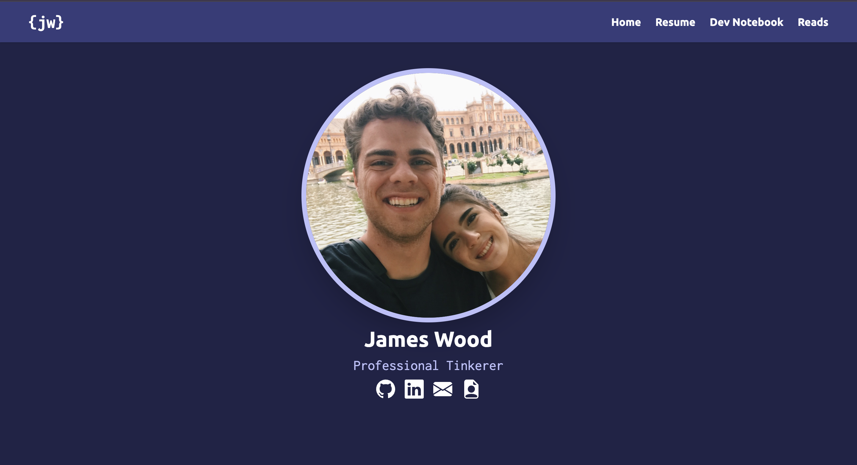 Screen cap of personal site